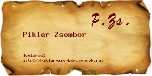 Pikler Zsombor névjegykártya